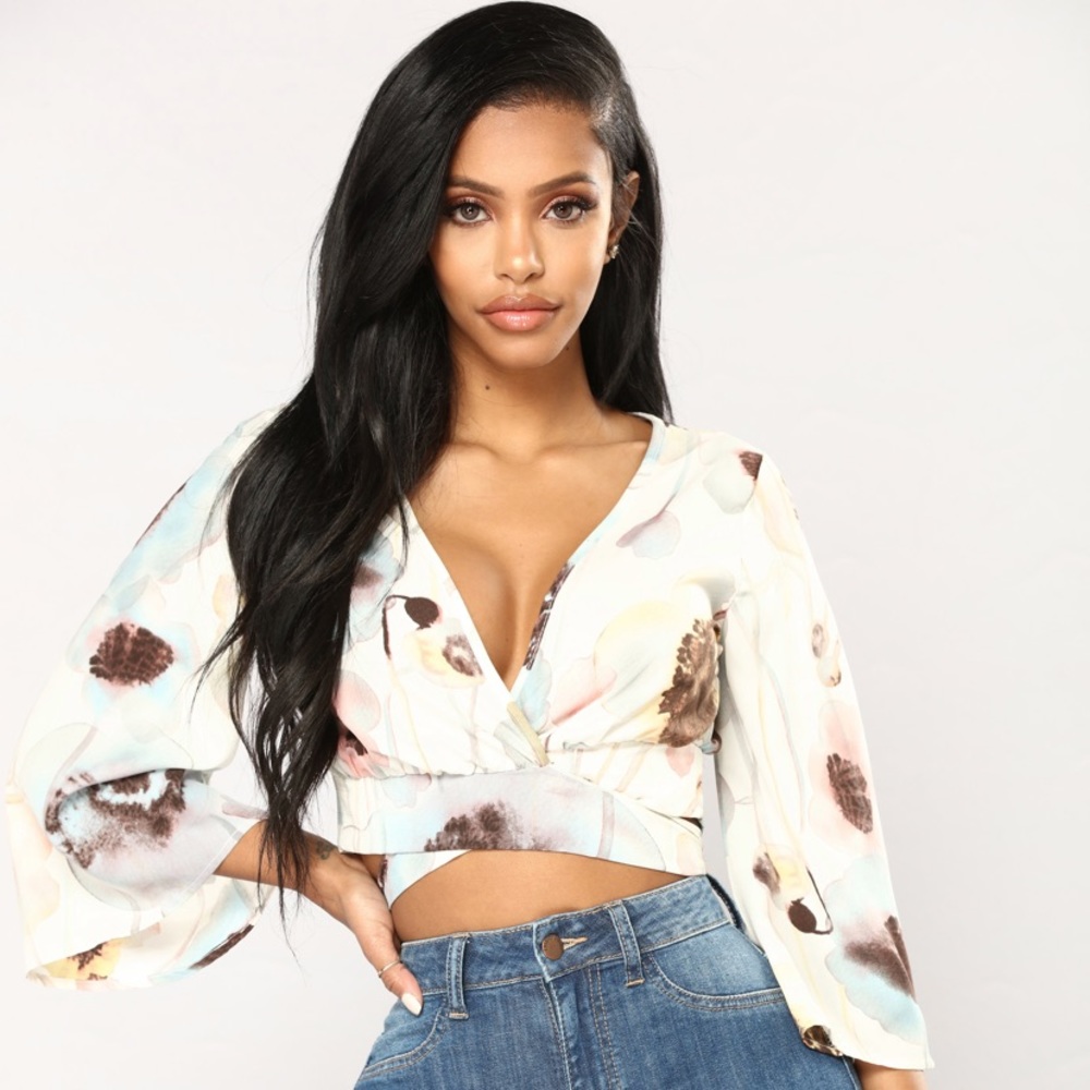 Floral Tie Up Crop Top